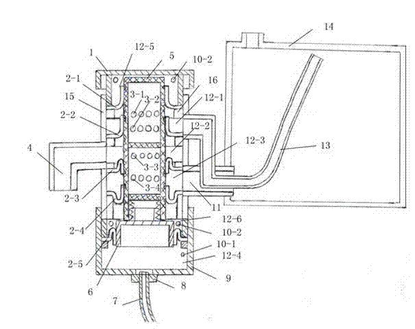 Emptying water drain valve of solar water heater and pneumatic clutch switch thereof