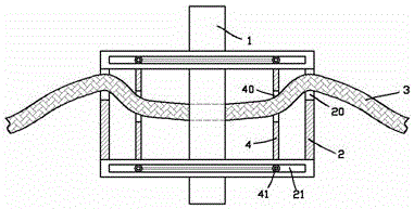 Broken line self-falling off power transmission line fixing device