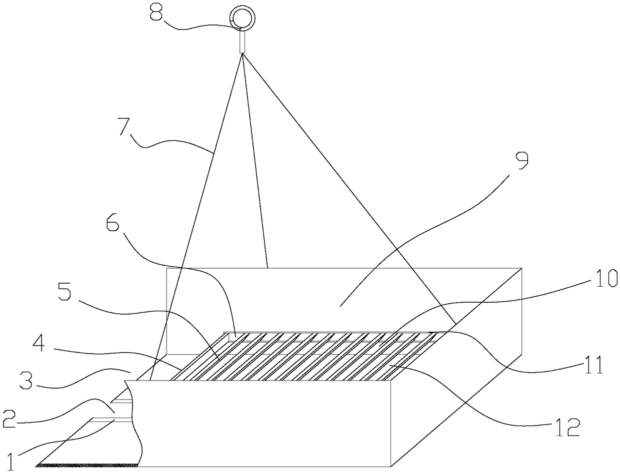 Aloft welding slag receiving device