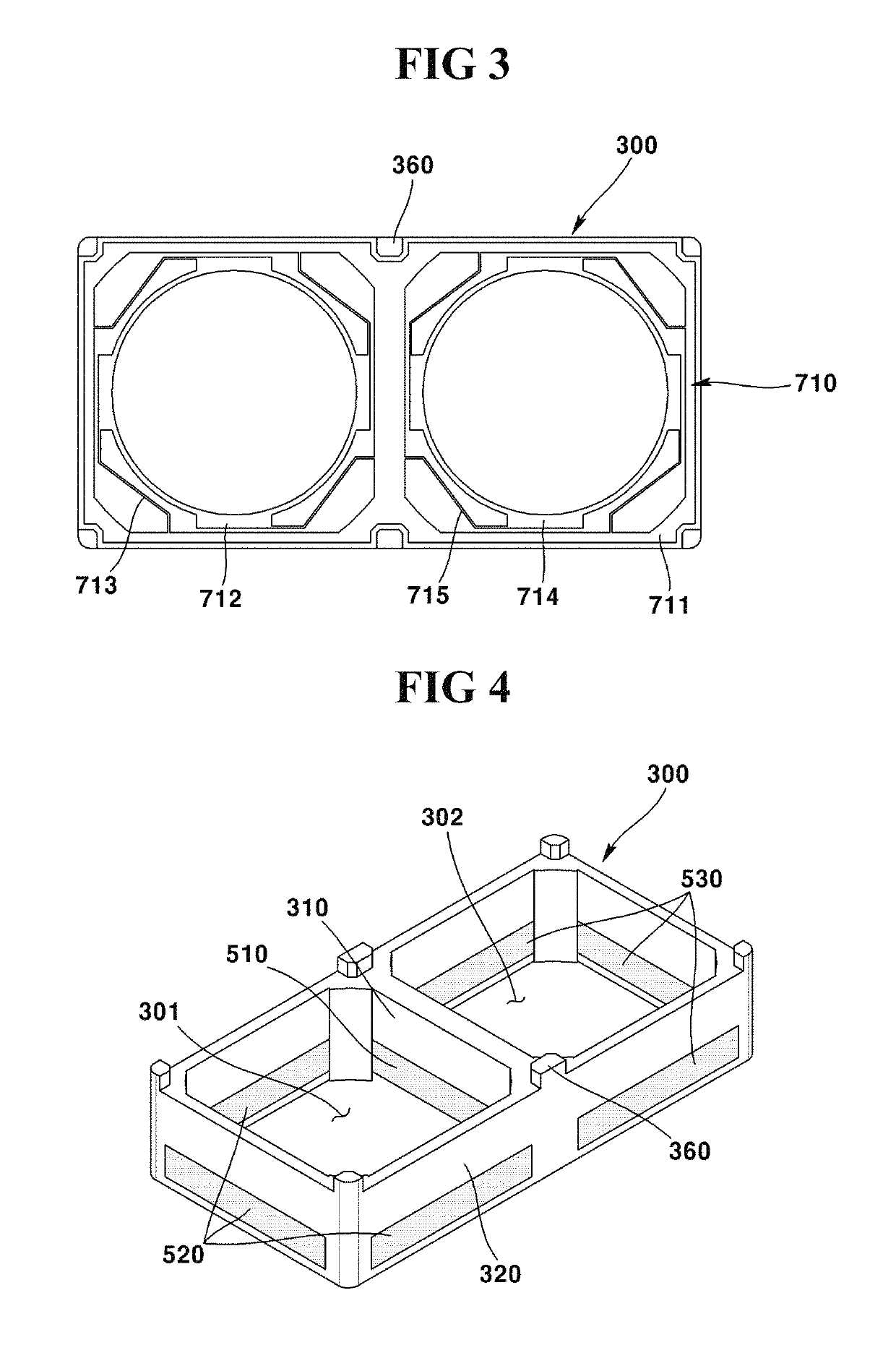 Dual camera module and optical device comprising a magnet disposed between two coils