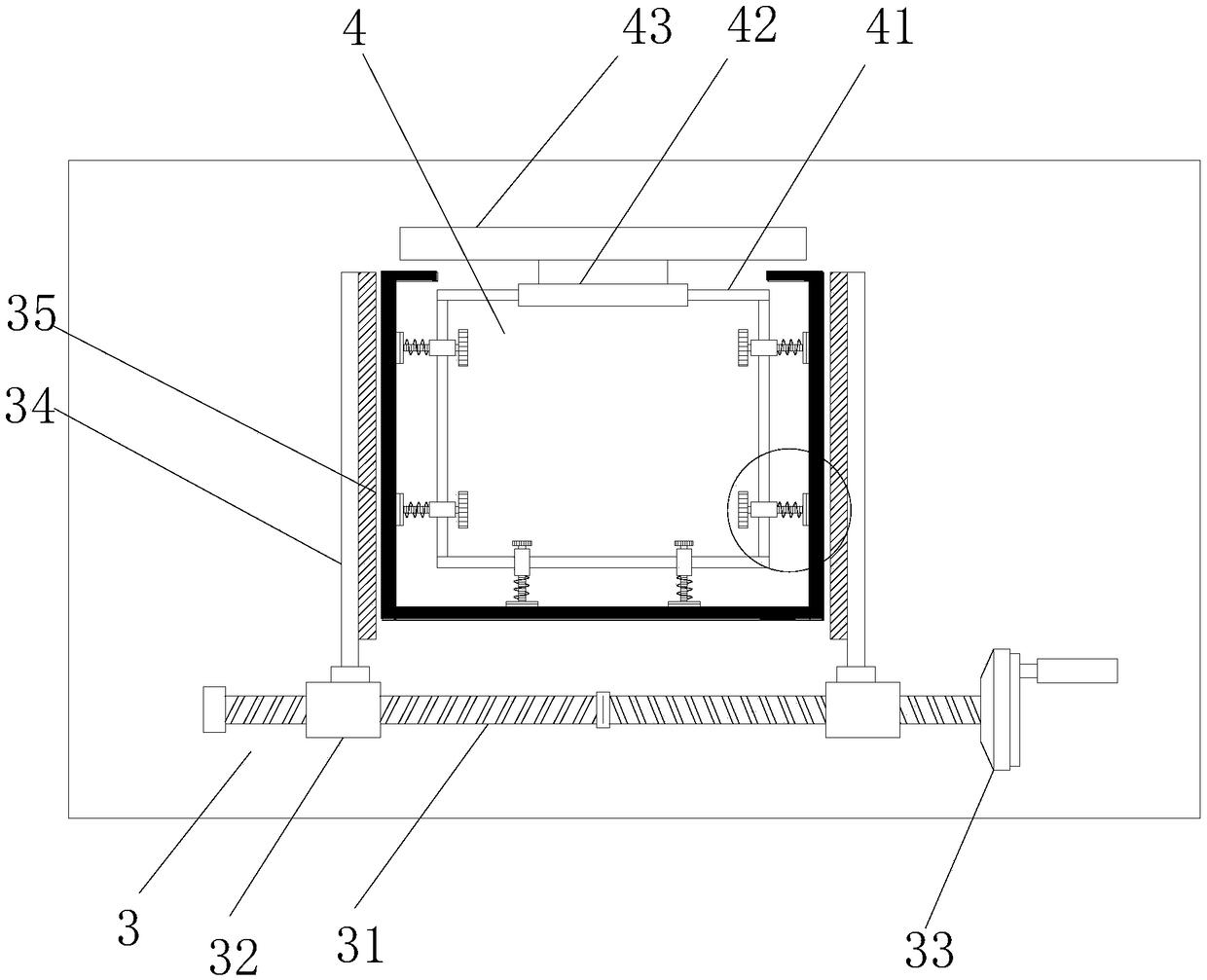Three-side plastic frame size detecting device