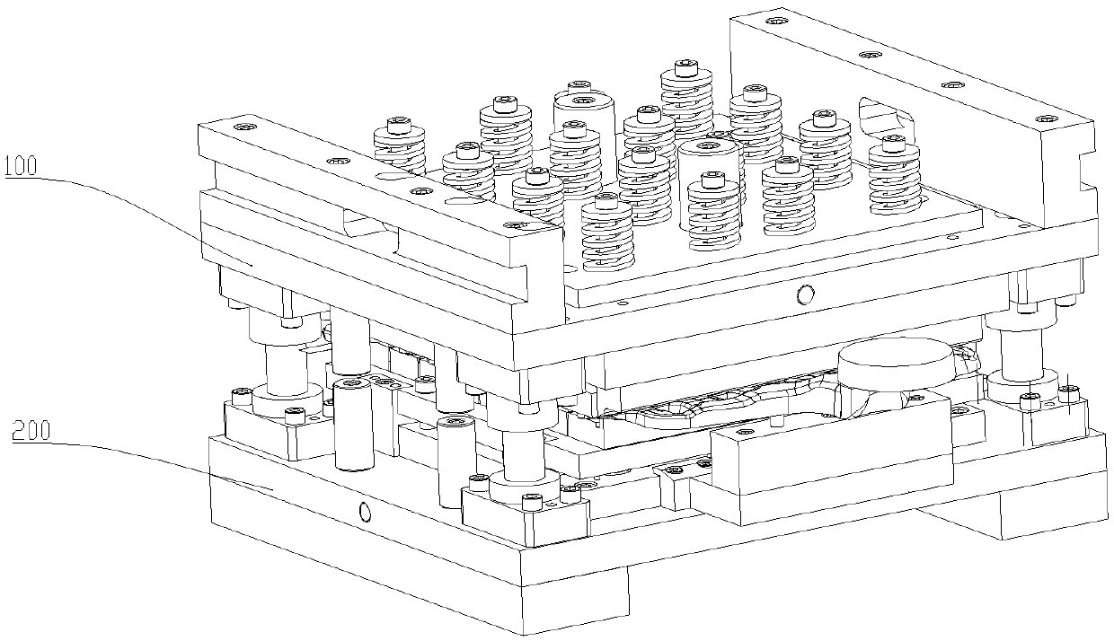 Frame-type die-casting product one-time punching device