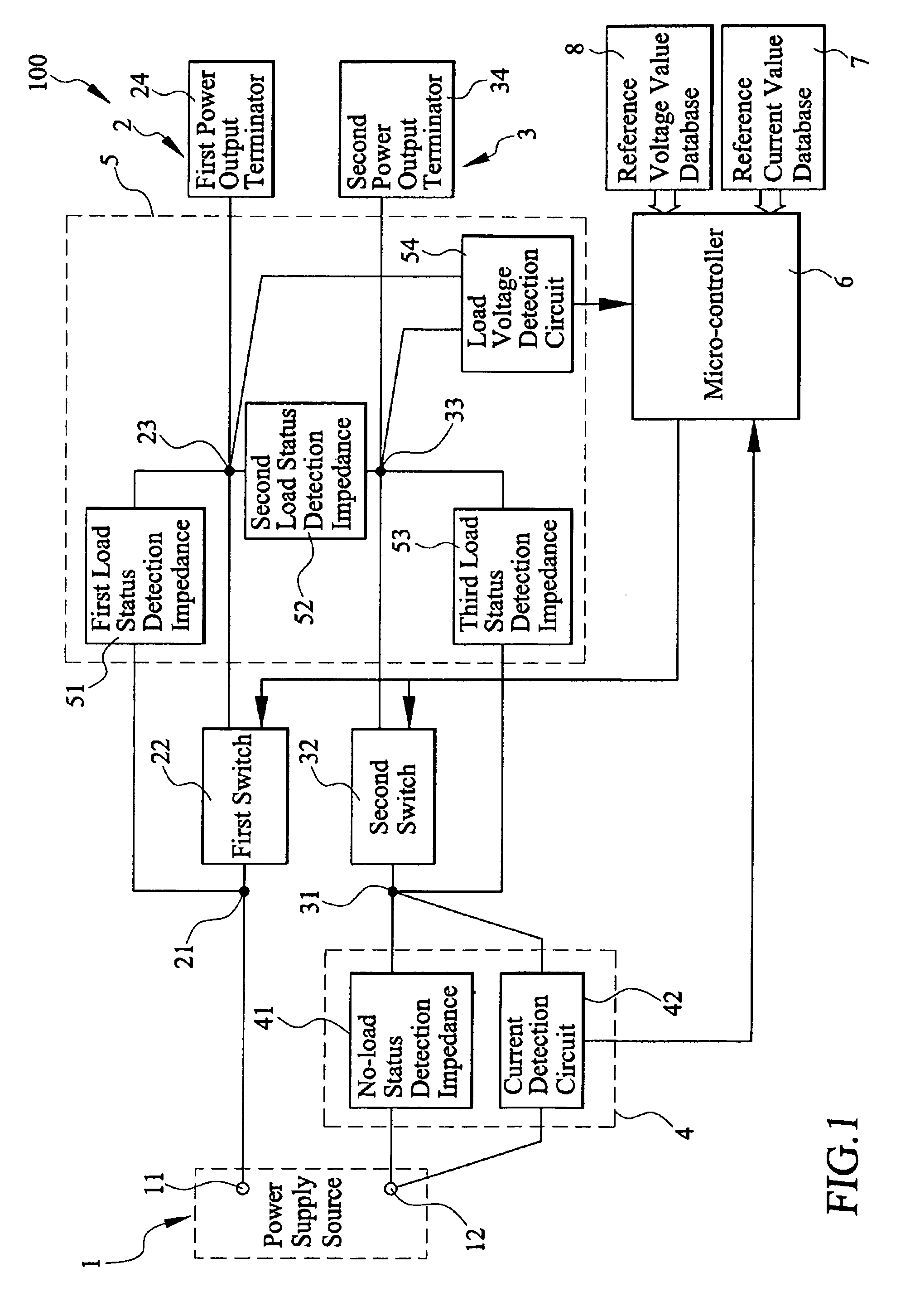 Electrical load status detection and control device
