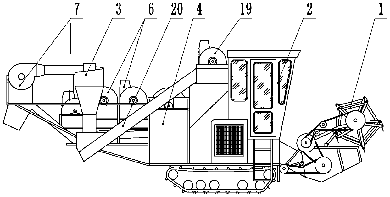 Tracked peanut seedling film removing and rolling-cutting combine machine