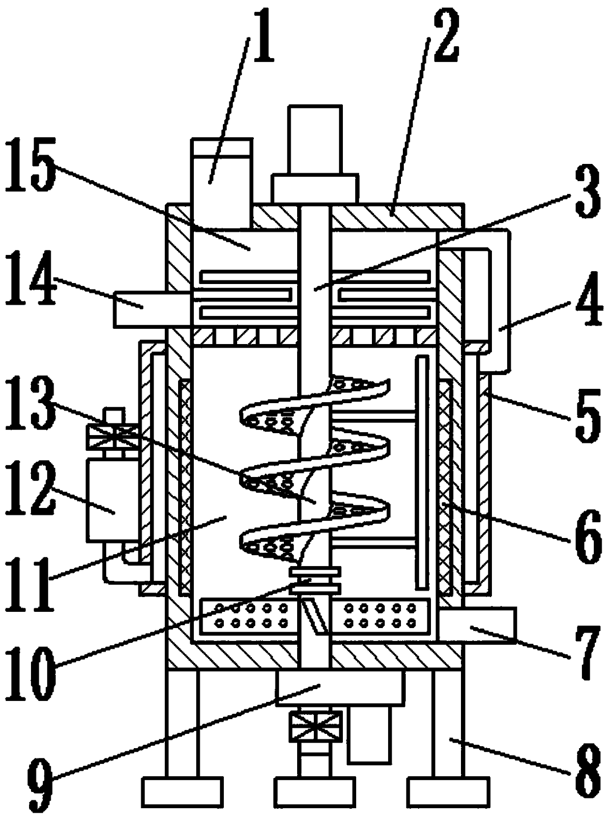 Sludge rapid drying device with crushing device