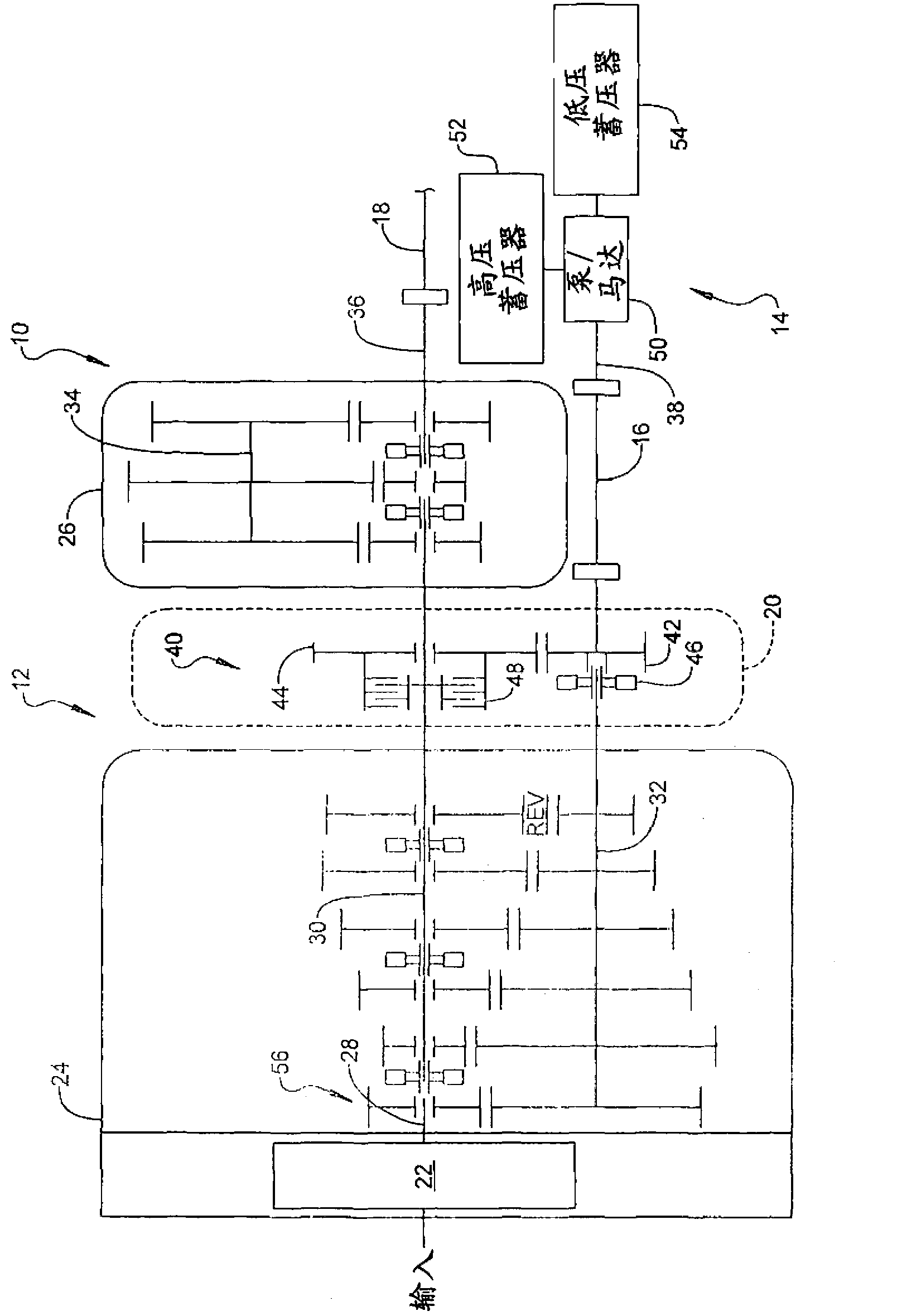 Adapter for connecting a countershaft transmission with a hydraulic launch assist system