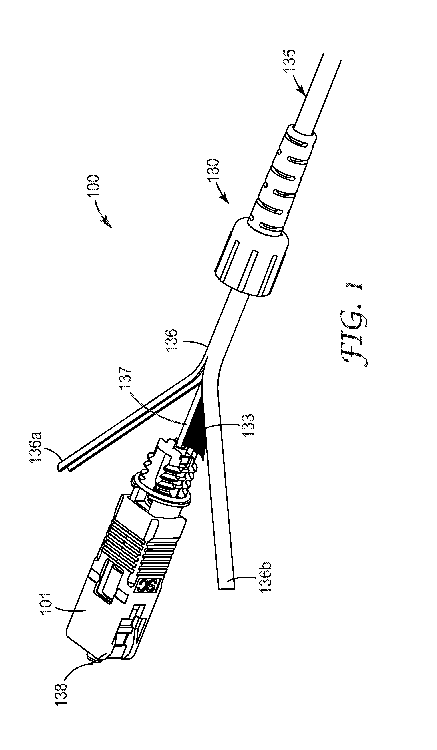 Optical connector for jacketed cables