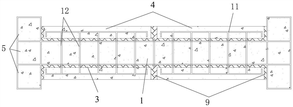 Double-steel plate composite shear wall with external compression and tension-free concrete embedded with damping interlayer