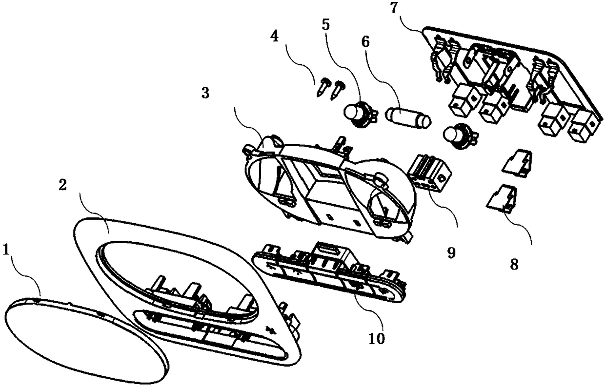 Automobile indoor UV lamp device and integrated device