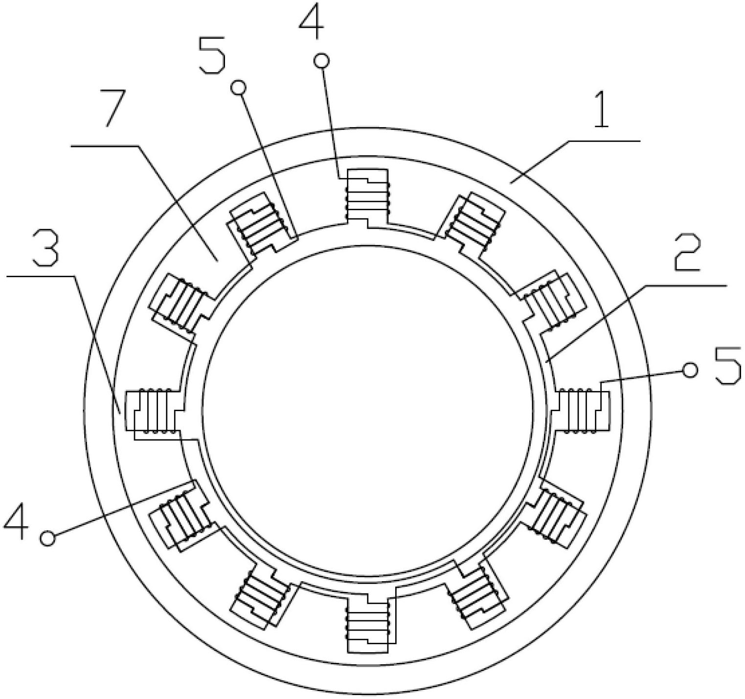 Outer rotor axial magnetic circuit reluctance type rotary transformer with multiple pairs of poles for space manipulator