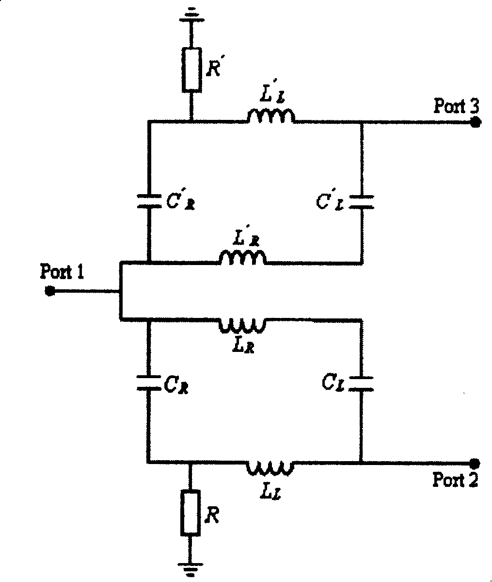 Microwave power splitter based on left-right-hand composite transmission line