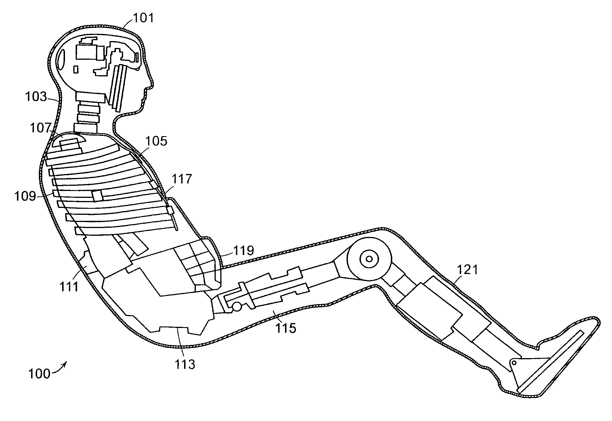 Multi-point position measuring and recording system for anthropomorphic test devices