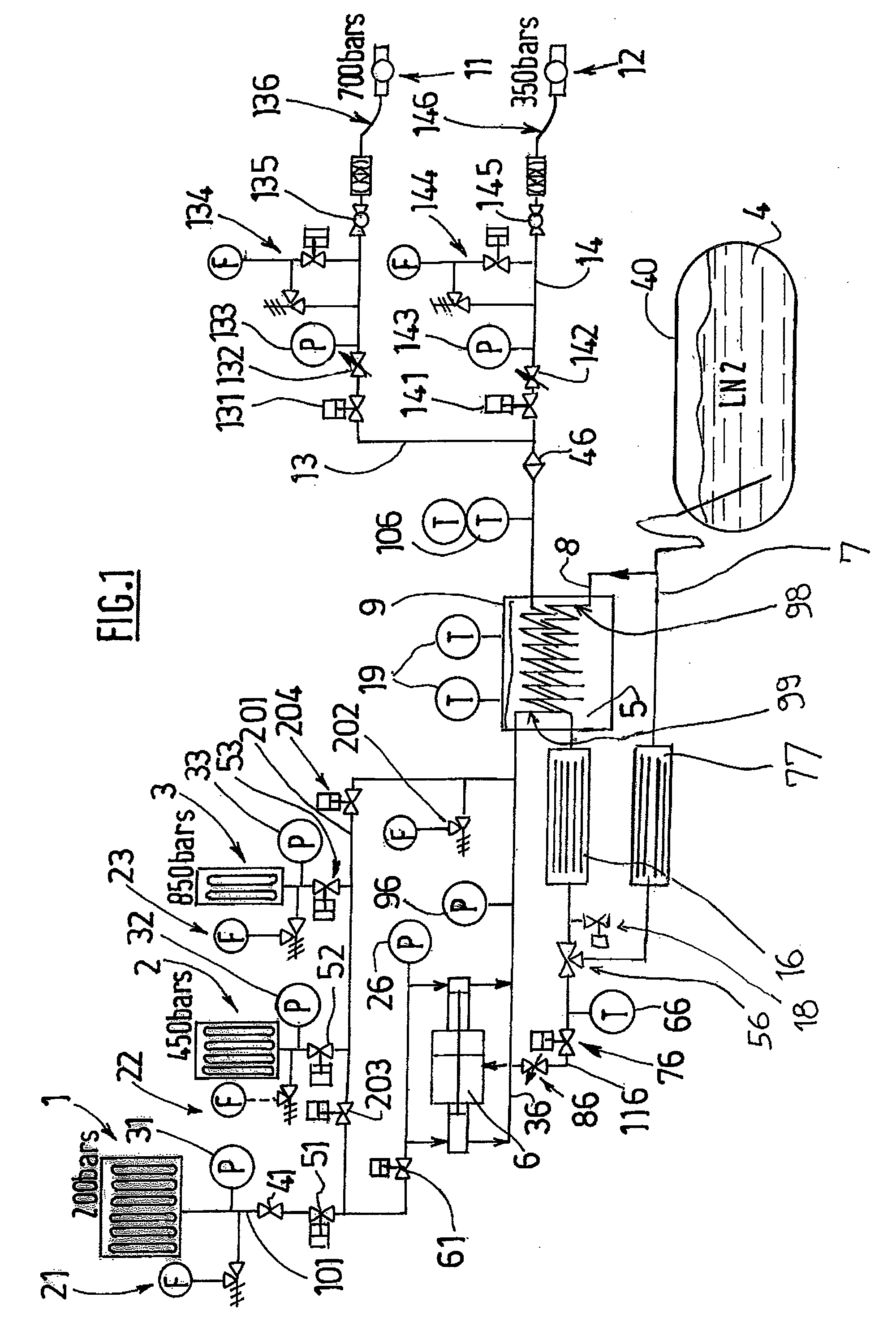 Device And Method For Filling A Container With A Gas Under Pressure