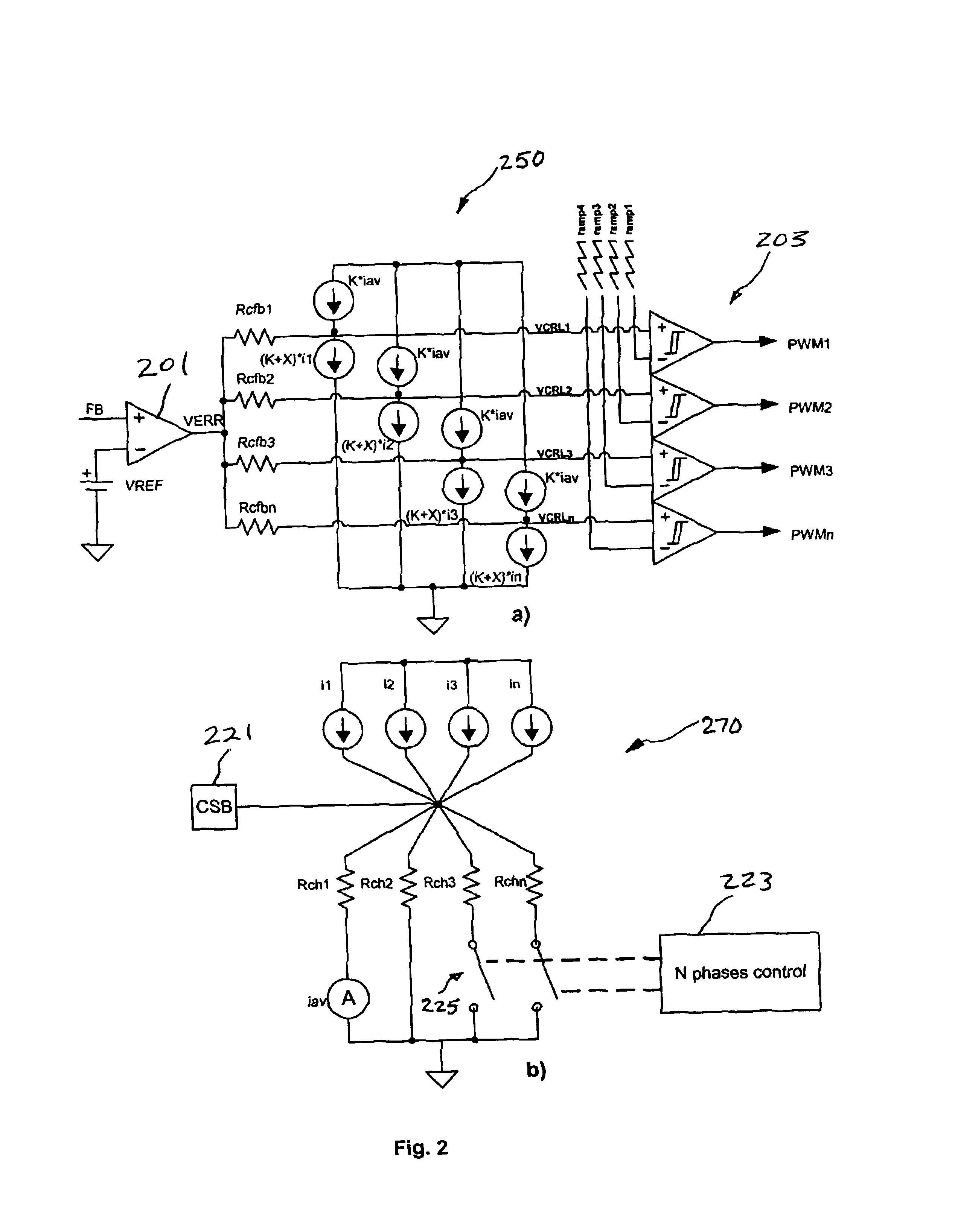 Multi-phase and multi-module power system with a current share bus