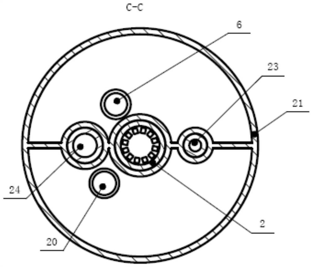 A spiral ultra-long cooling circuit irradiation device