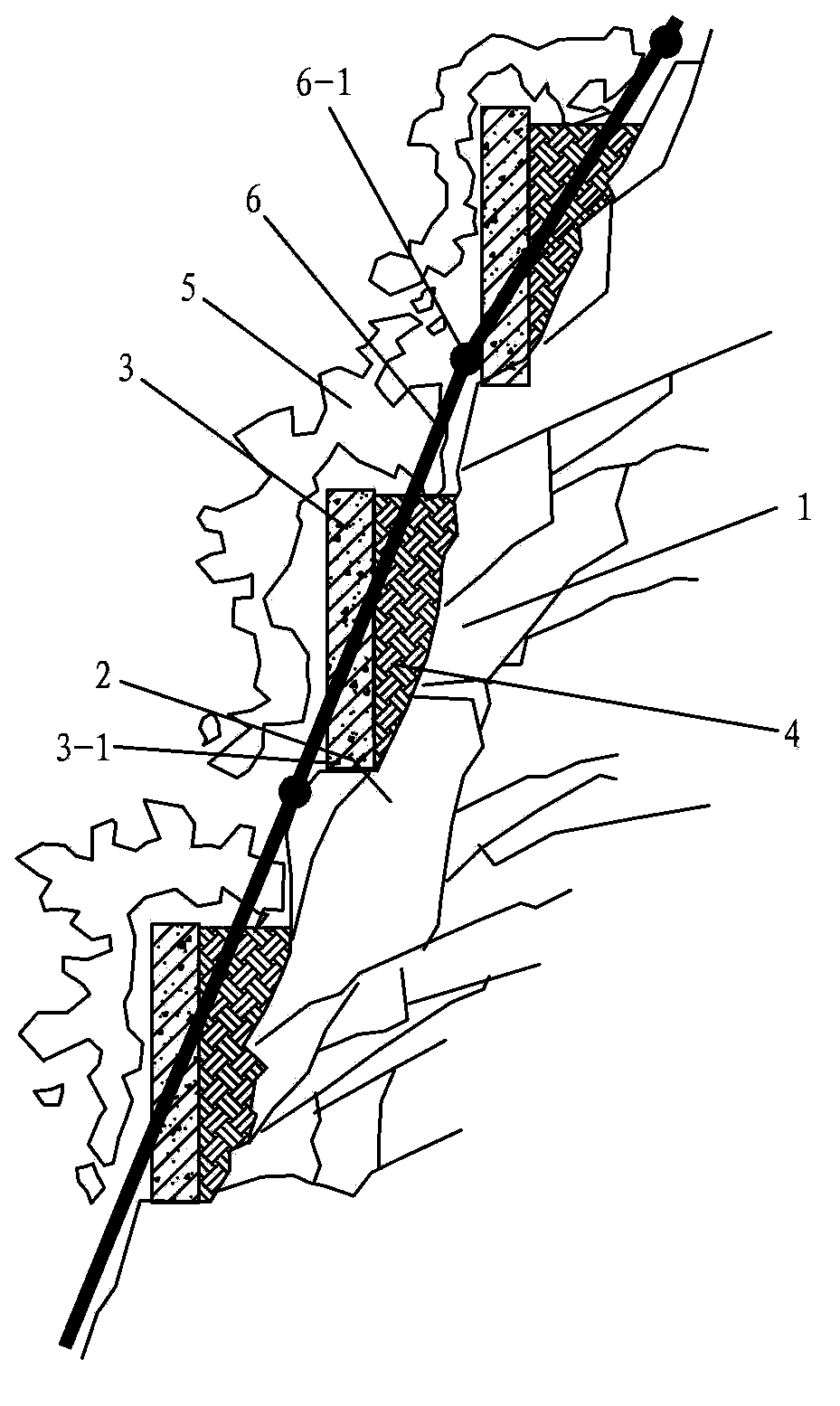Method and architectural structure for planting virescence on rock mountain body
