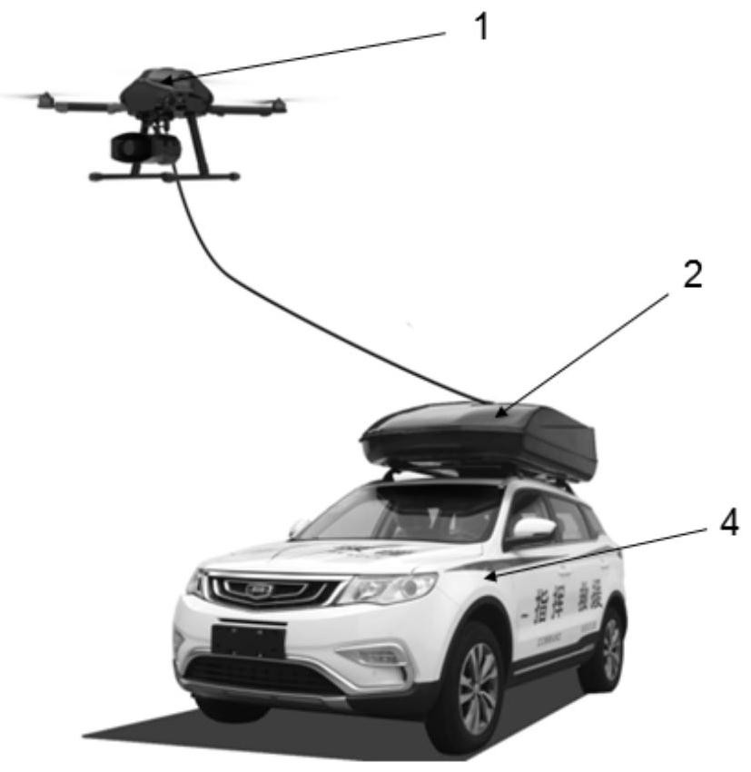 Vehicle-mounted rotorcraft system with cable