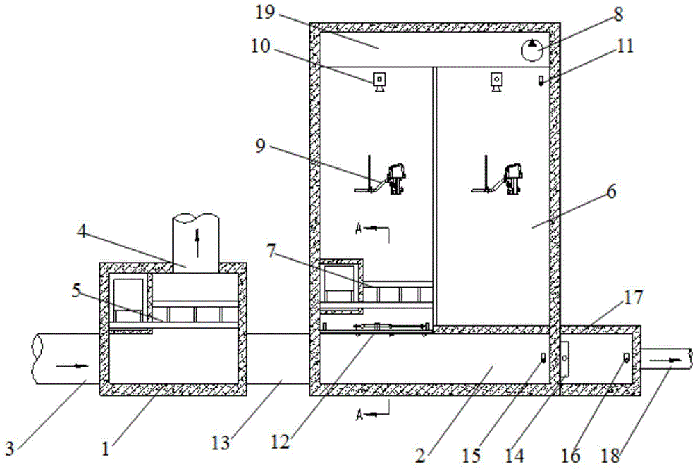 Combined system underground initial rainwater storage tank