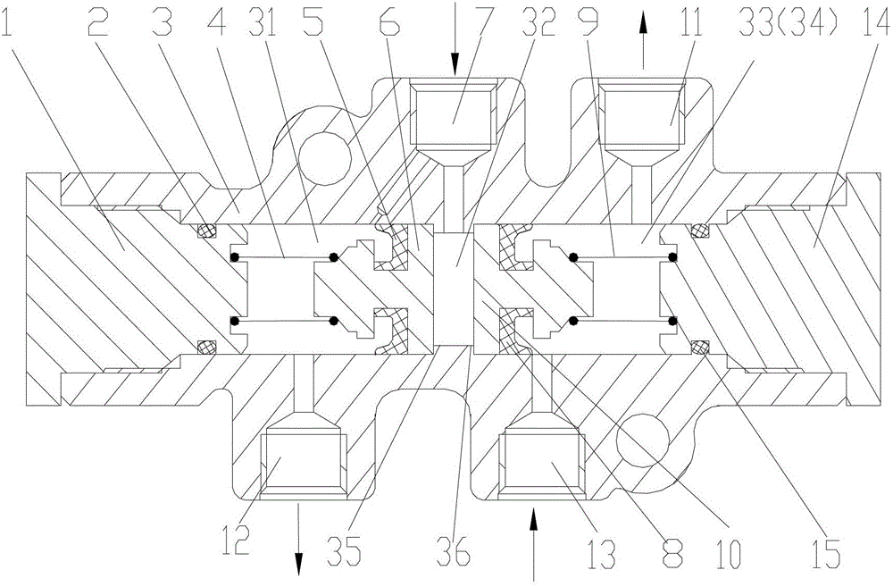 Split piston type linkage brake valve and motorcycle