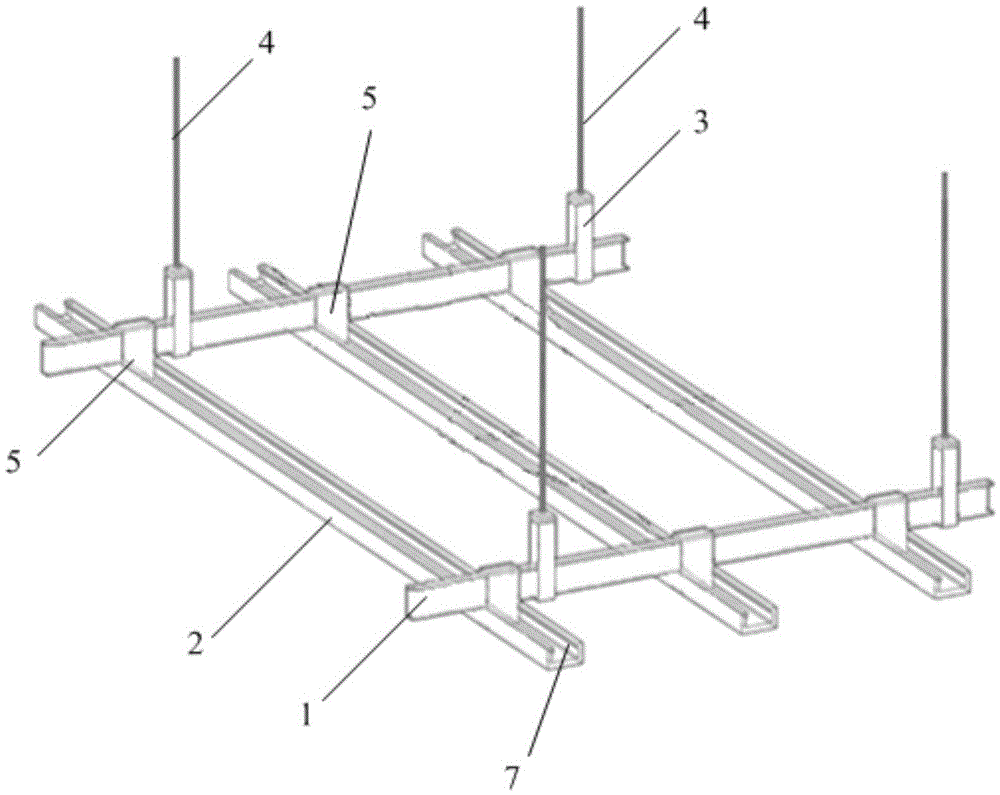 Fastener for light steel keel suspended ceiling
