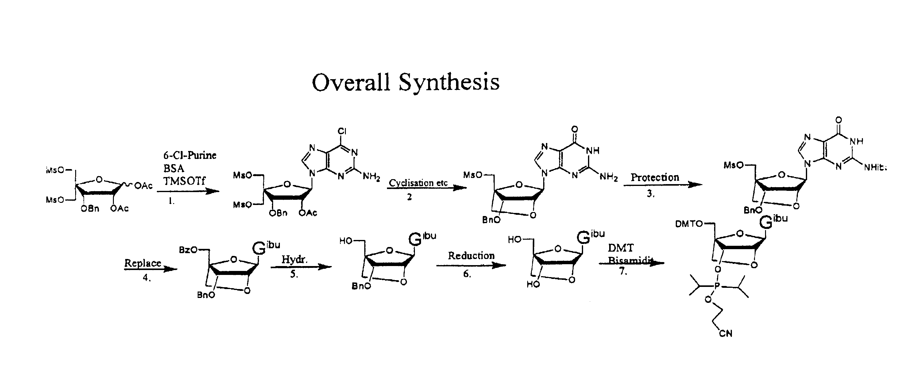 Synthesis of purine locked nucleic acid analogues