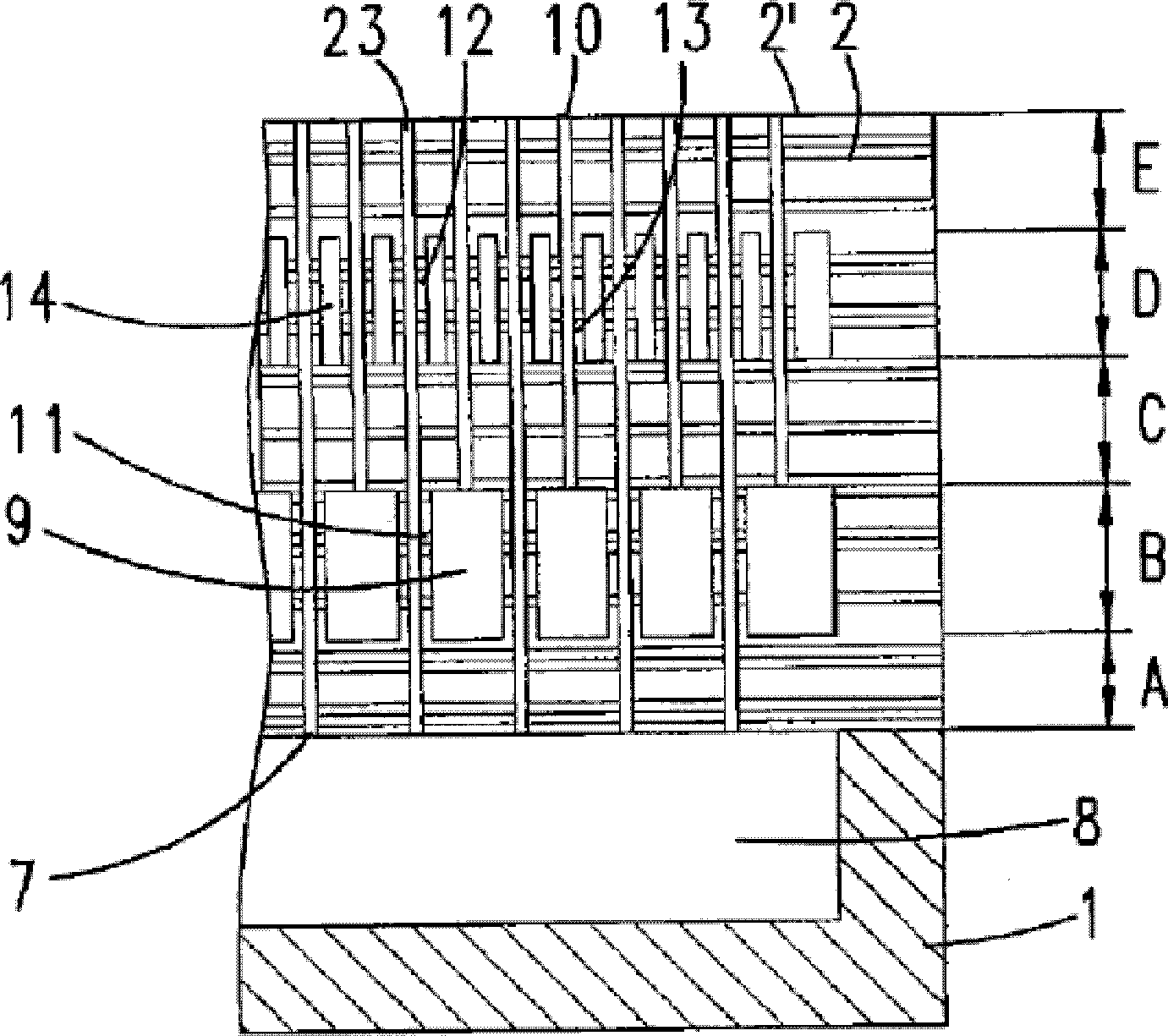 Semiconductor processing device and gas spray head cooling plate thereof