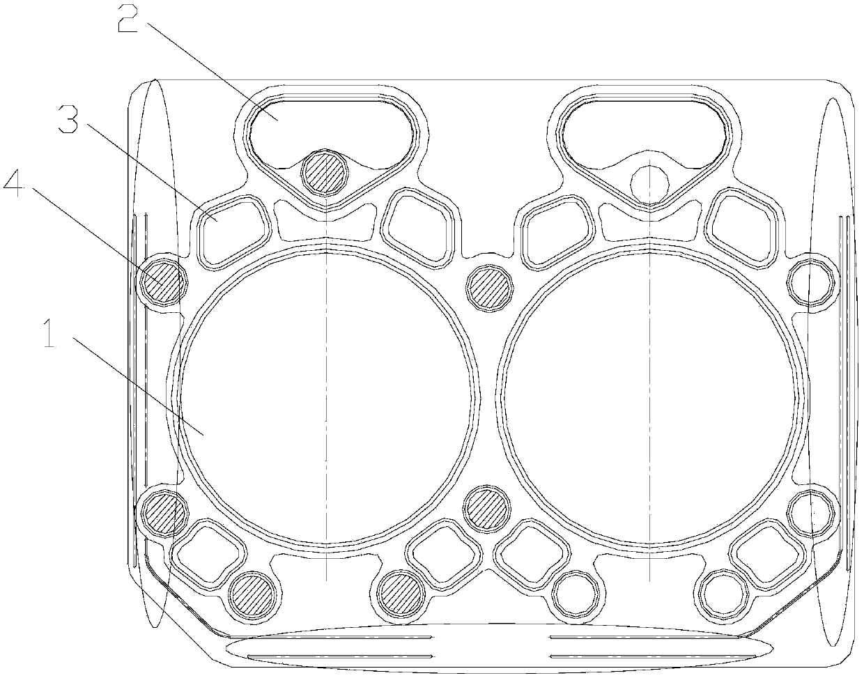 Gasket for solving cylinder cover sealing failure and estimating method of tightness of gasket