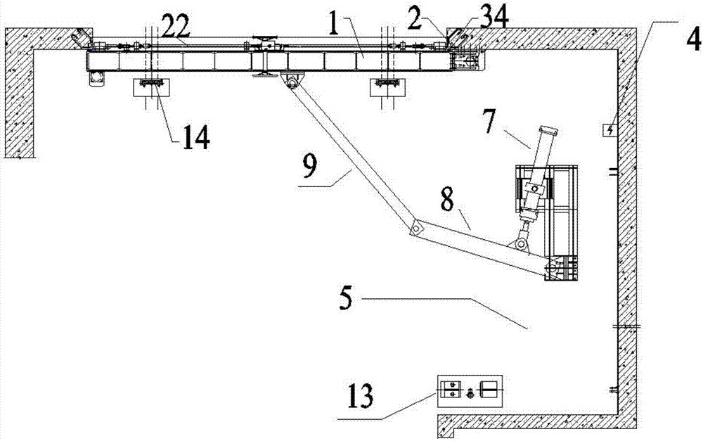 Hydraulic vertical rotation type anti-flooding protective air-tight door for rapid rail traffic engineering