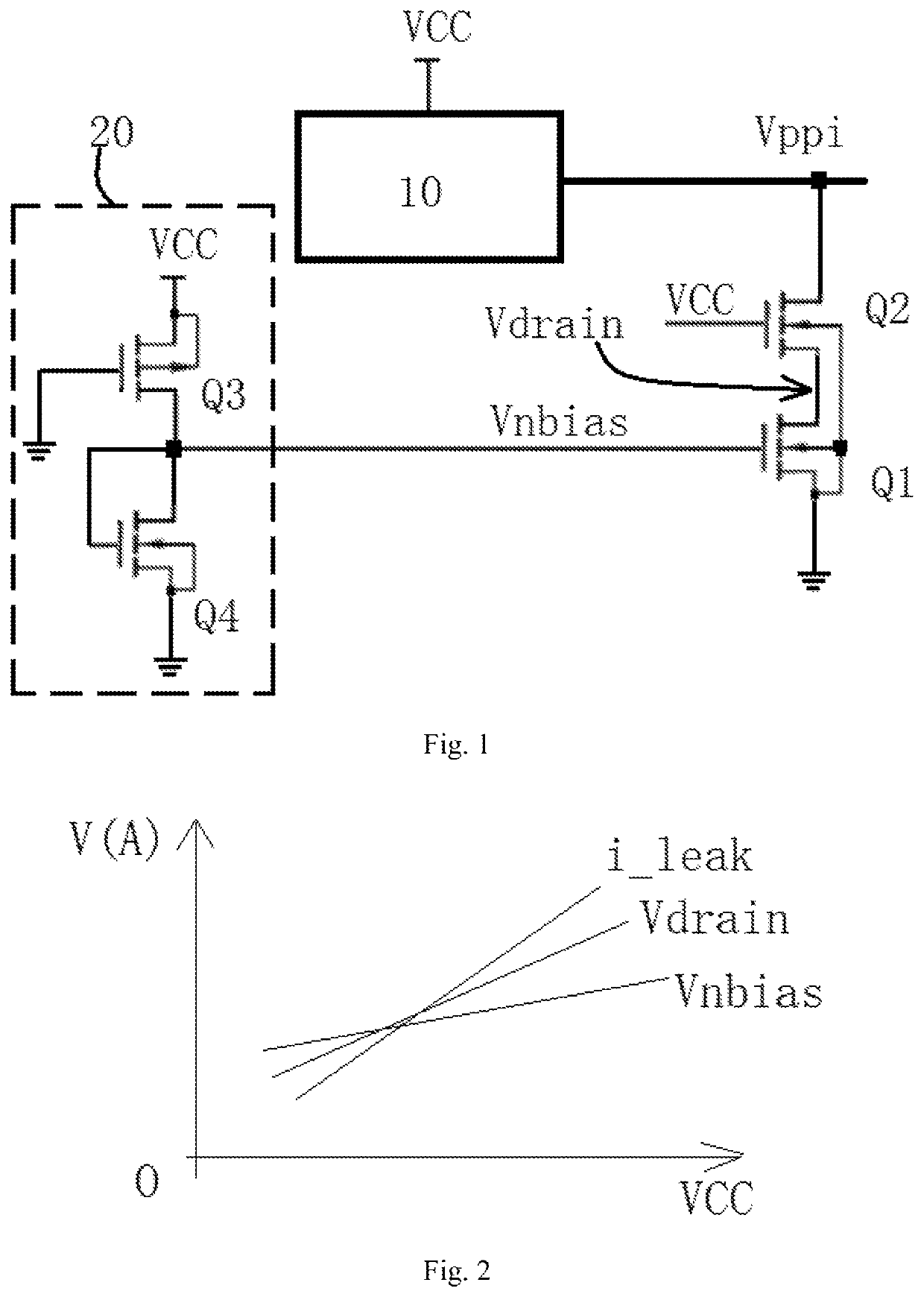 Circuit for regulating leakage current in charge pump