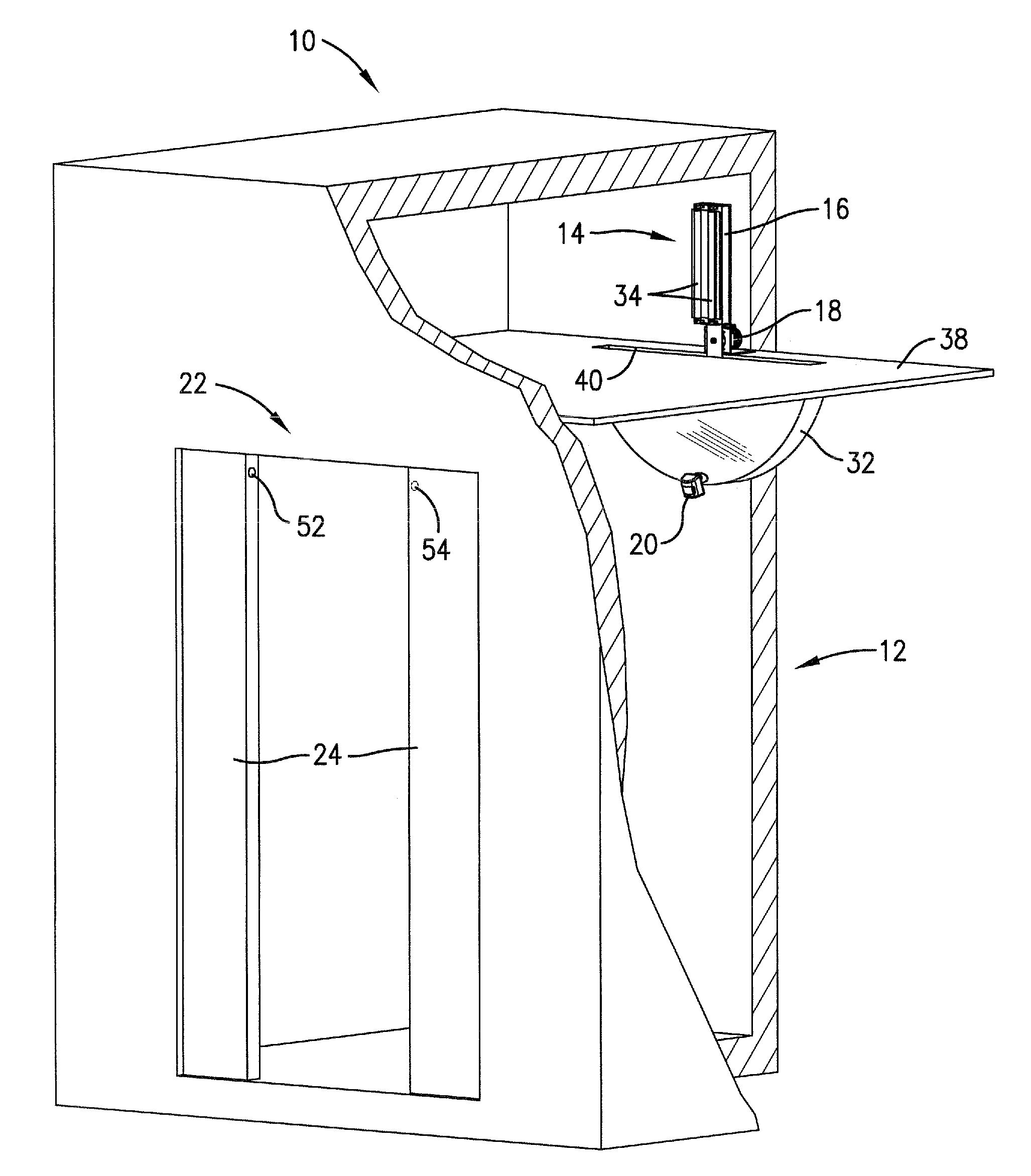 System and method for germicidal sanitizing of an elevator or other enclosed structure