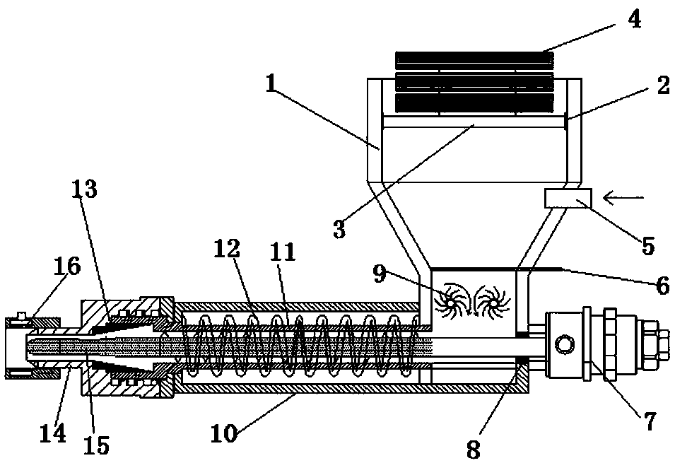 Rubber tube extrusion molding device