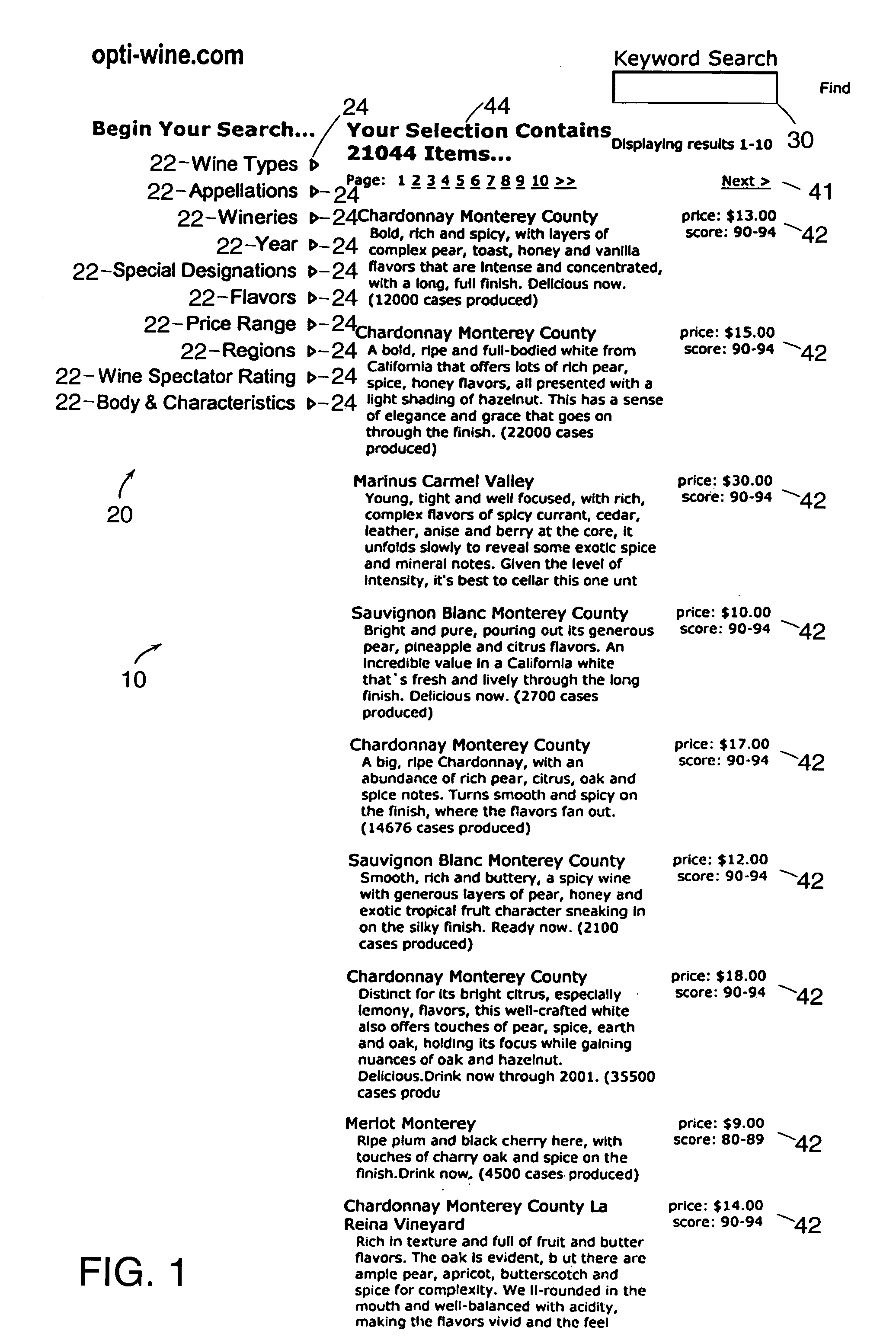 Hierarchical data-driven navigation system and method for information retrieval