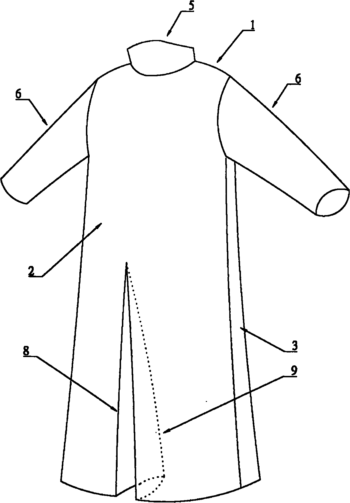 Rear open type raincoat structure