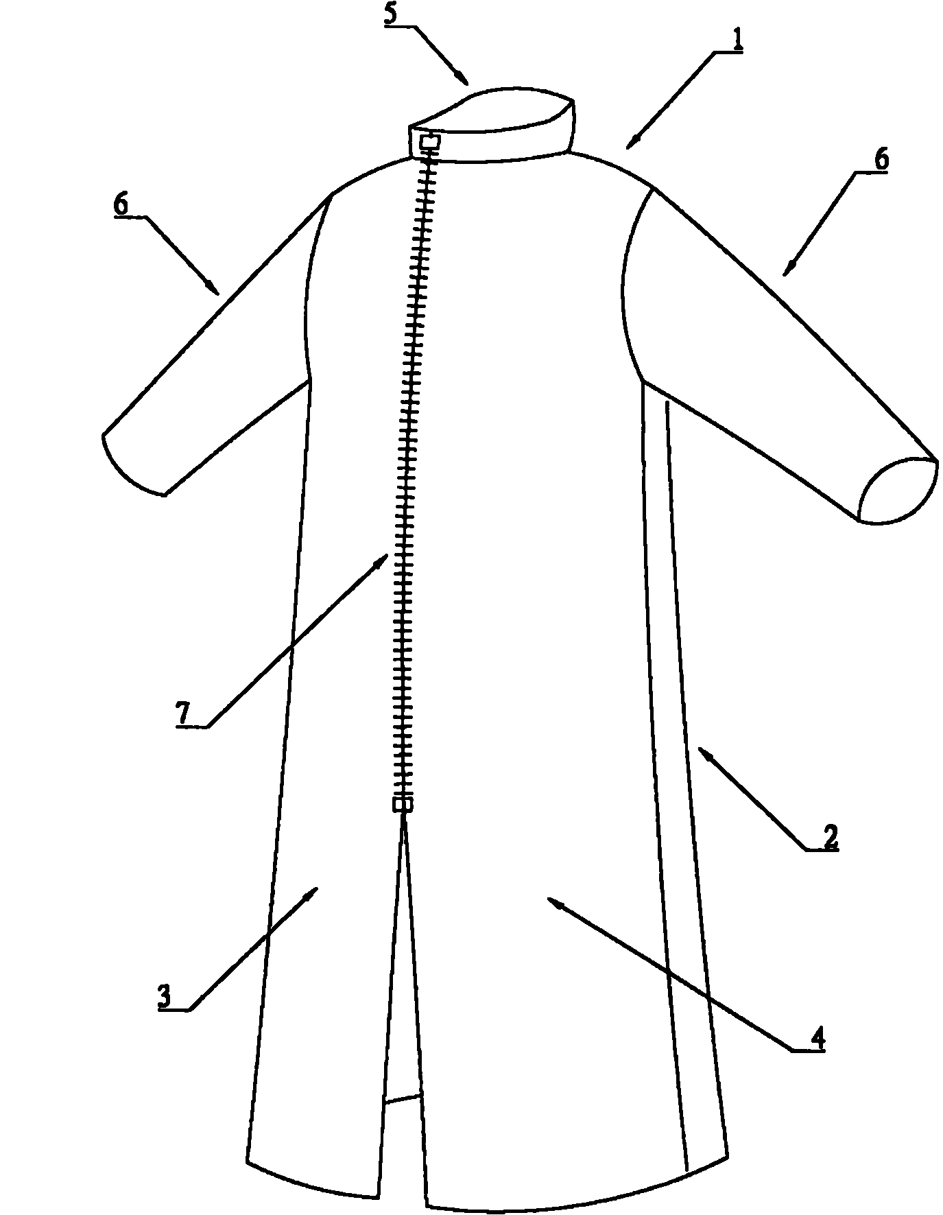 Rear open type raincoat structure