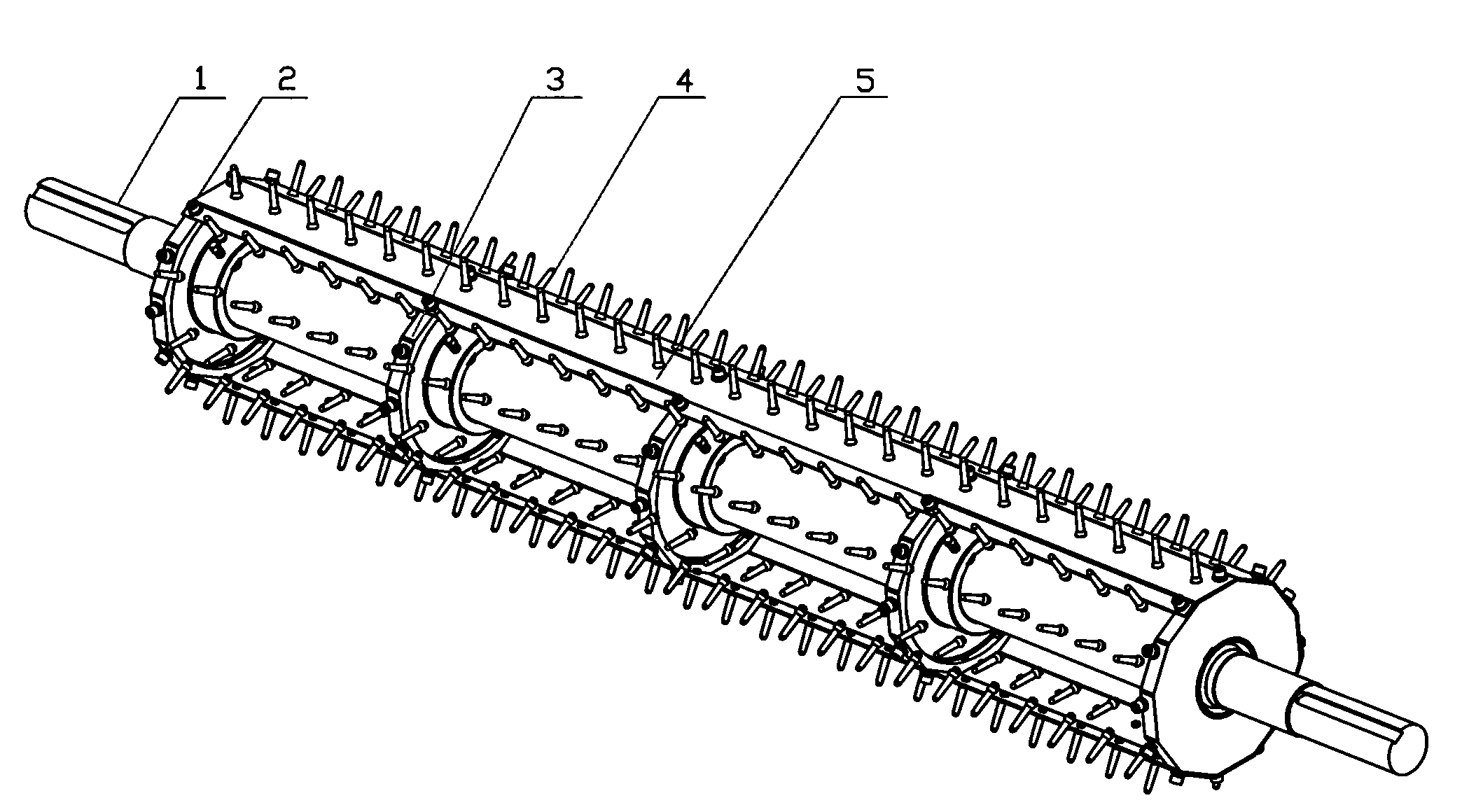 Barbed nail roller assembly