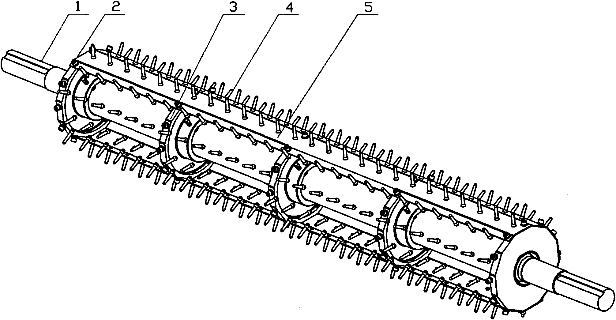 Barbed nail roller assembly