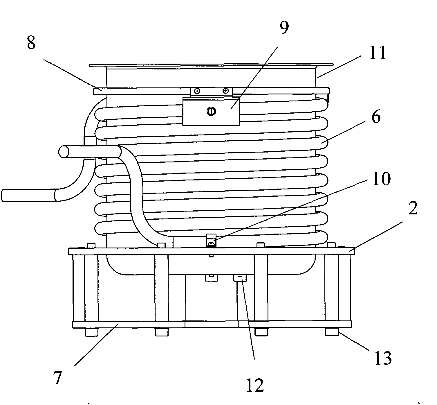Hard ice maker evaporator, winding clamp for condensation copper pipe and winding method thereof