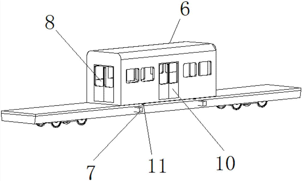 Non-stop boarding and deboarding type passenger train system and train non-stop boarding and deboarding method