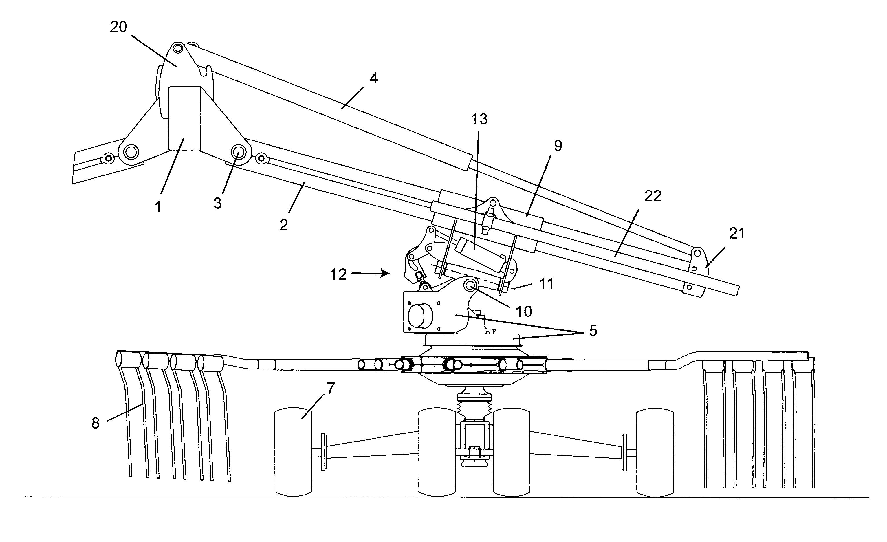 Haymaking machine with rotor blocking system