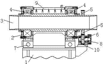 After-roll guide cylinder rotating device
