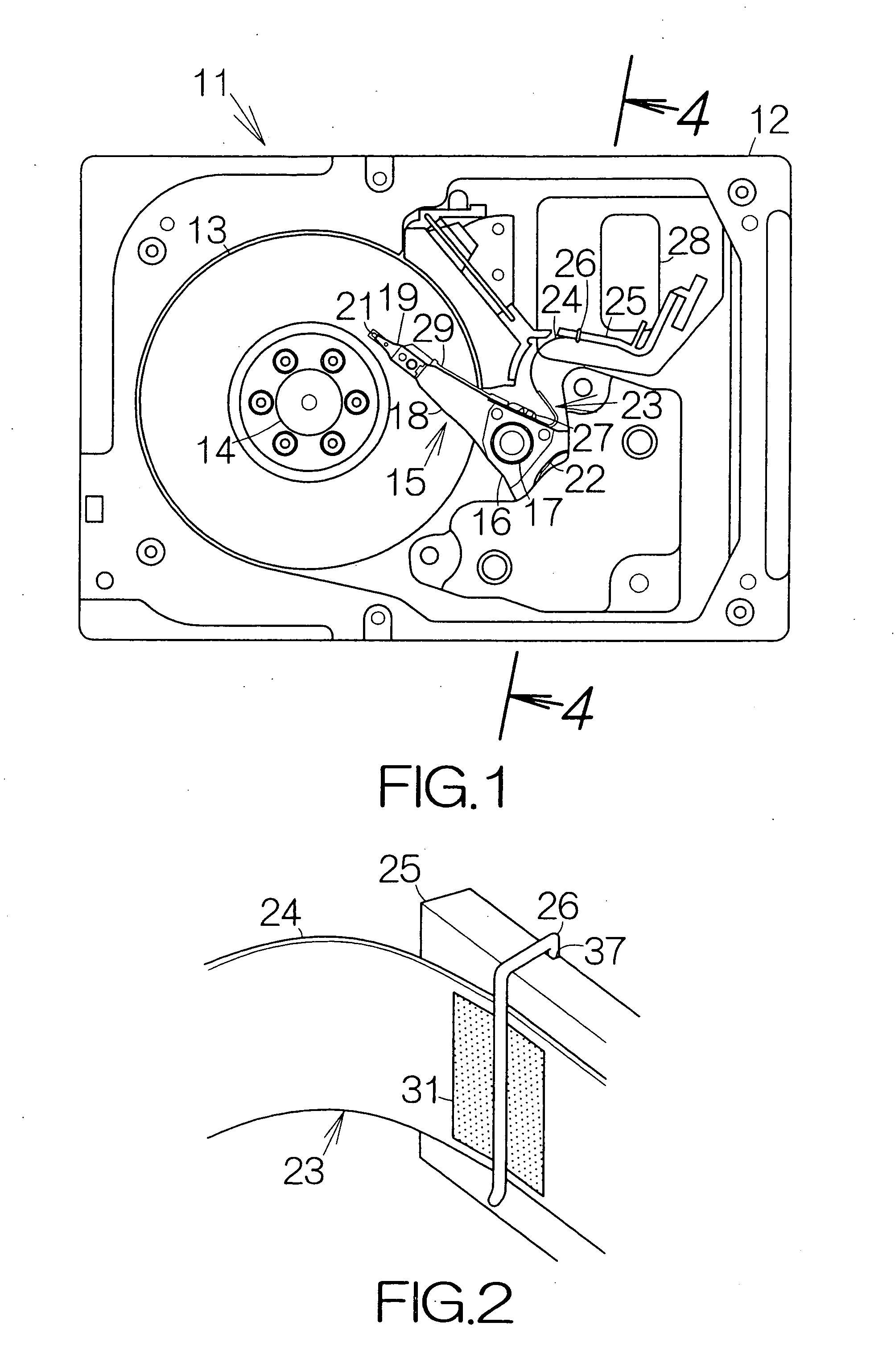 Recording disk drive capable of suppressing vibration of flexible printed circuit board