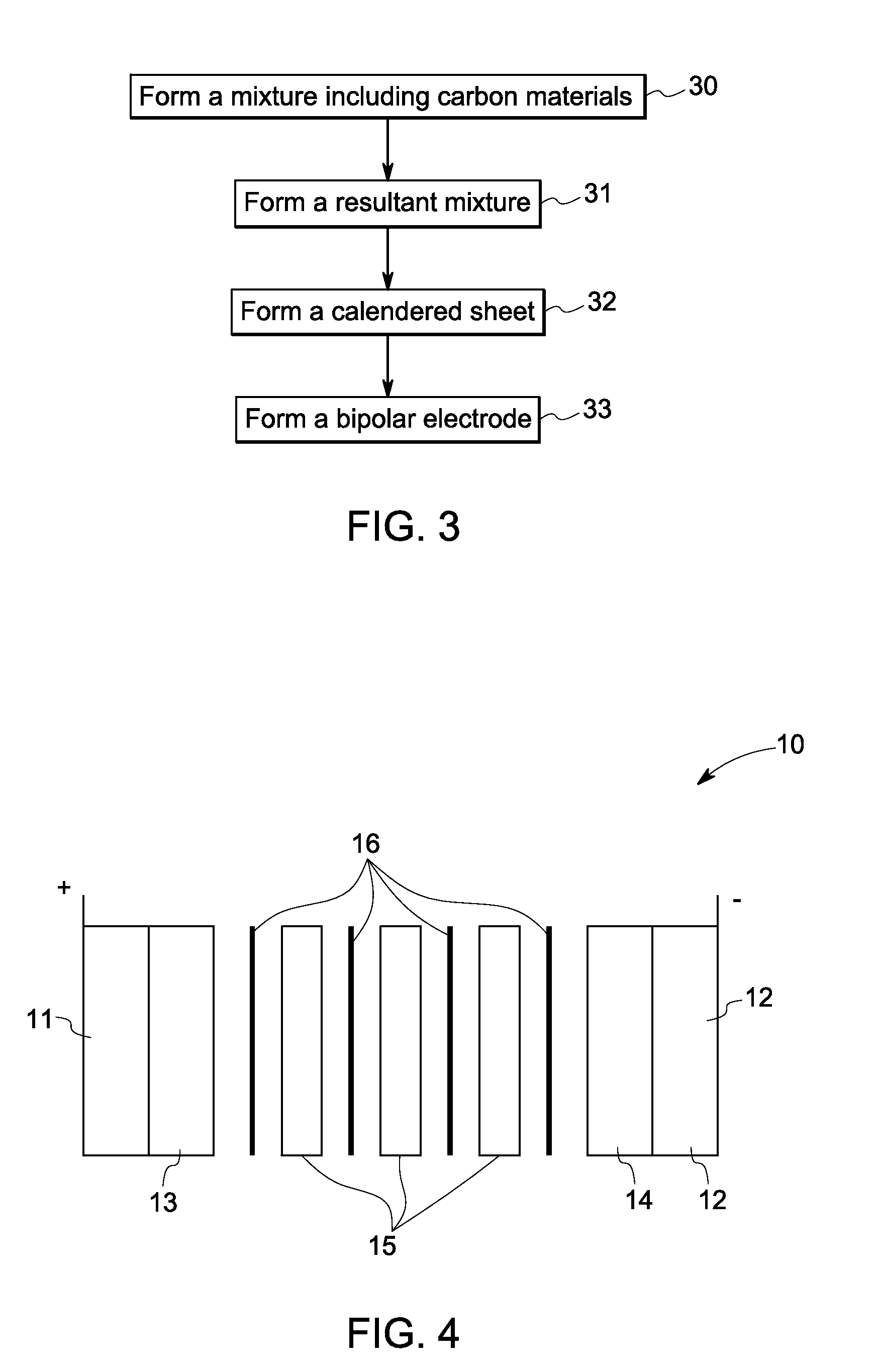 Bipolar electrode and supercapacitor desalination device, and methods of manufacture