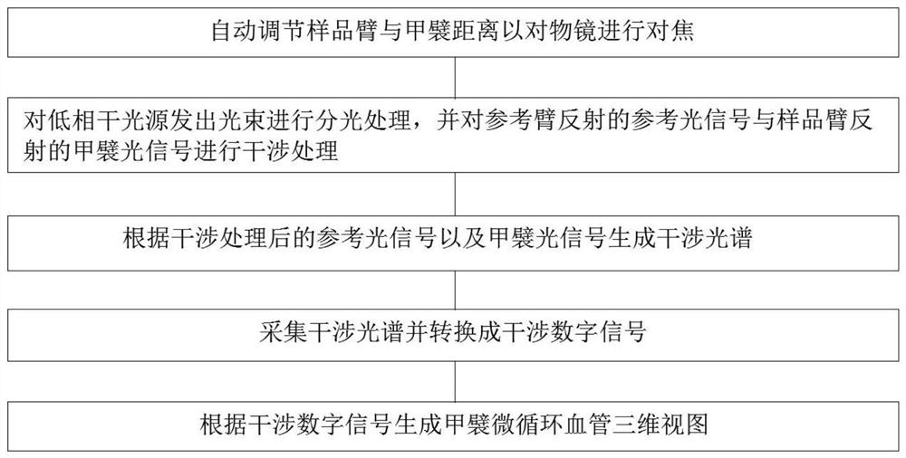 Nail fold microcirculation blood vessel three-dimensional scanning analysis system and method