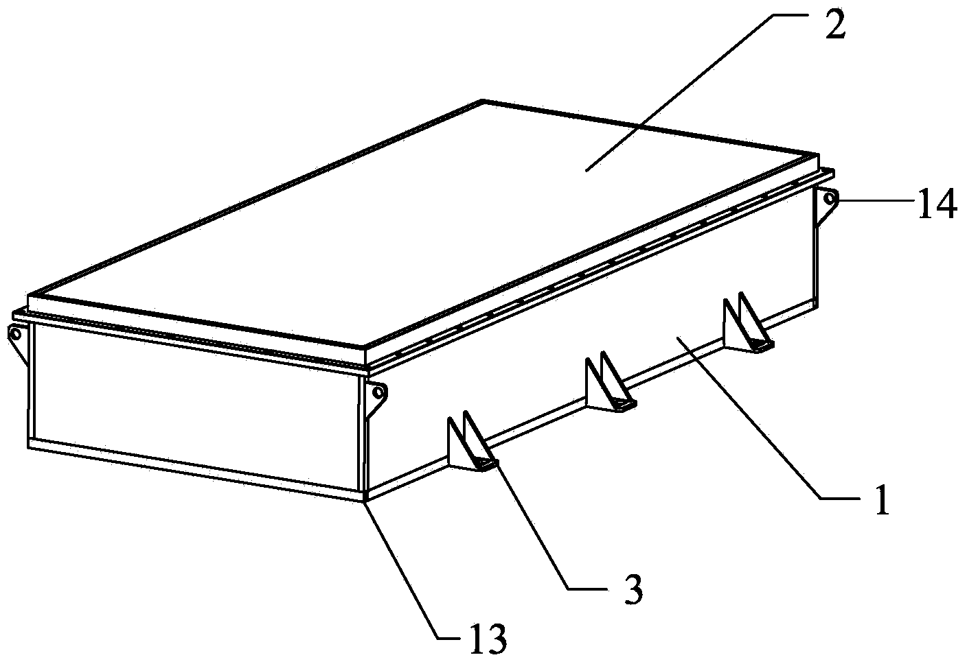 Corrugated sandwich protective structure of battery box of electric vehicle