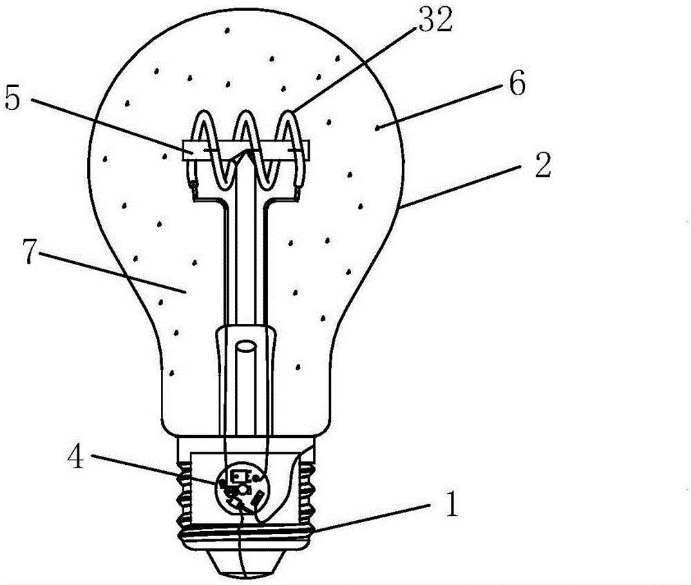 LED bulb wick structure made from 360-degree illuminating flexible lamp filament and manufacturing method