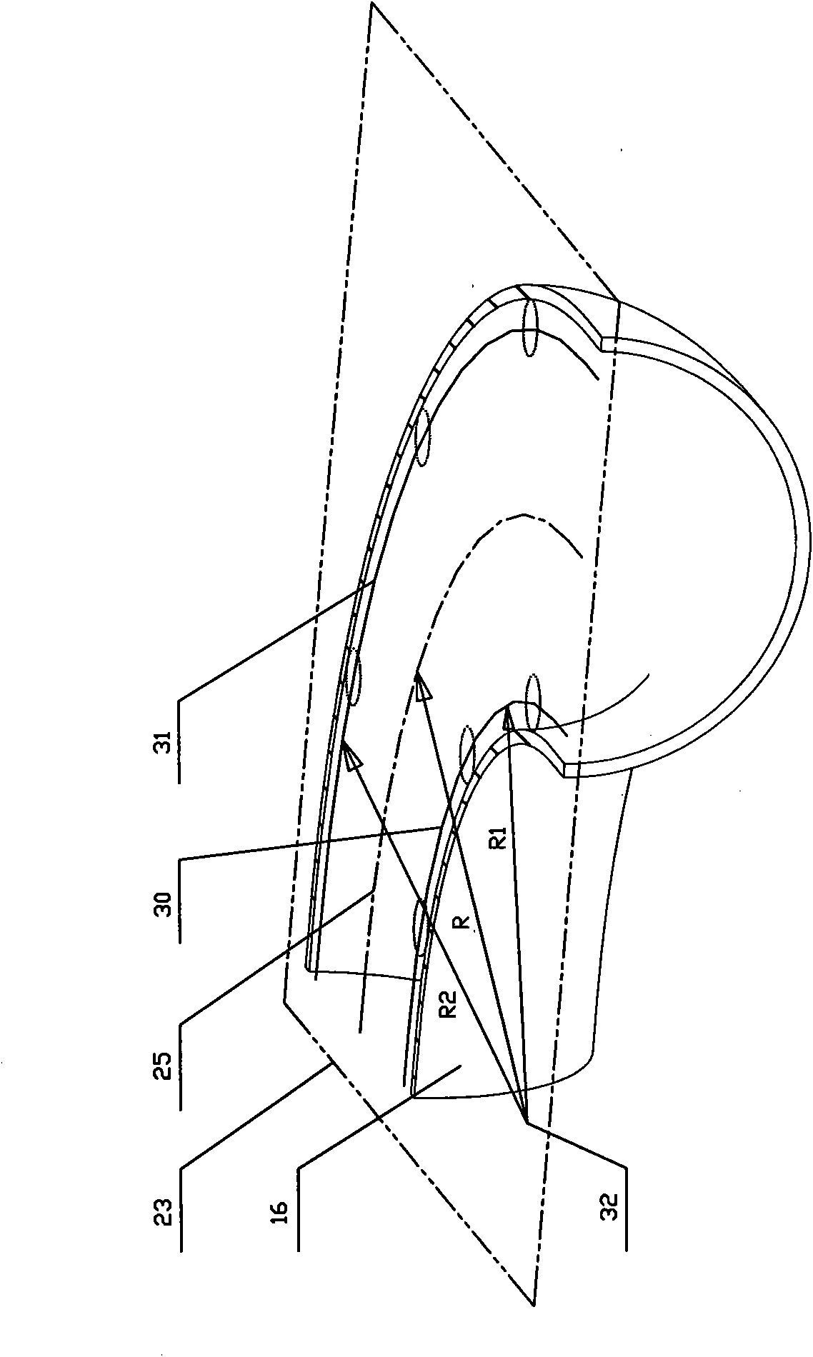 Measuring device and measuring method for geometric parameters of inner wall of elbow