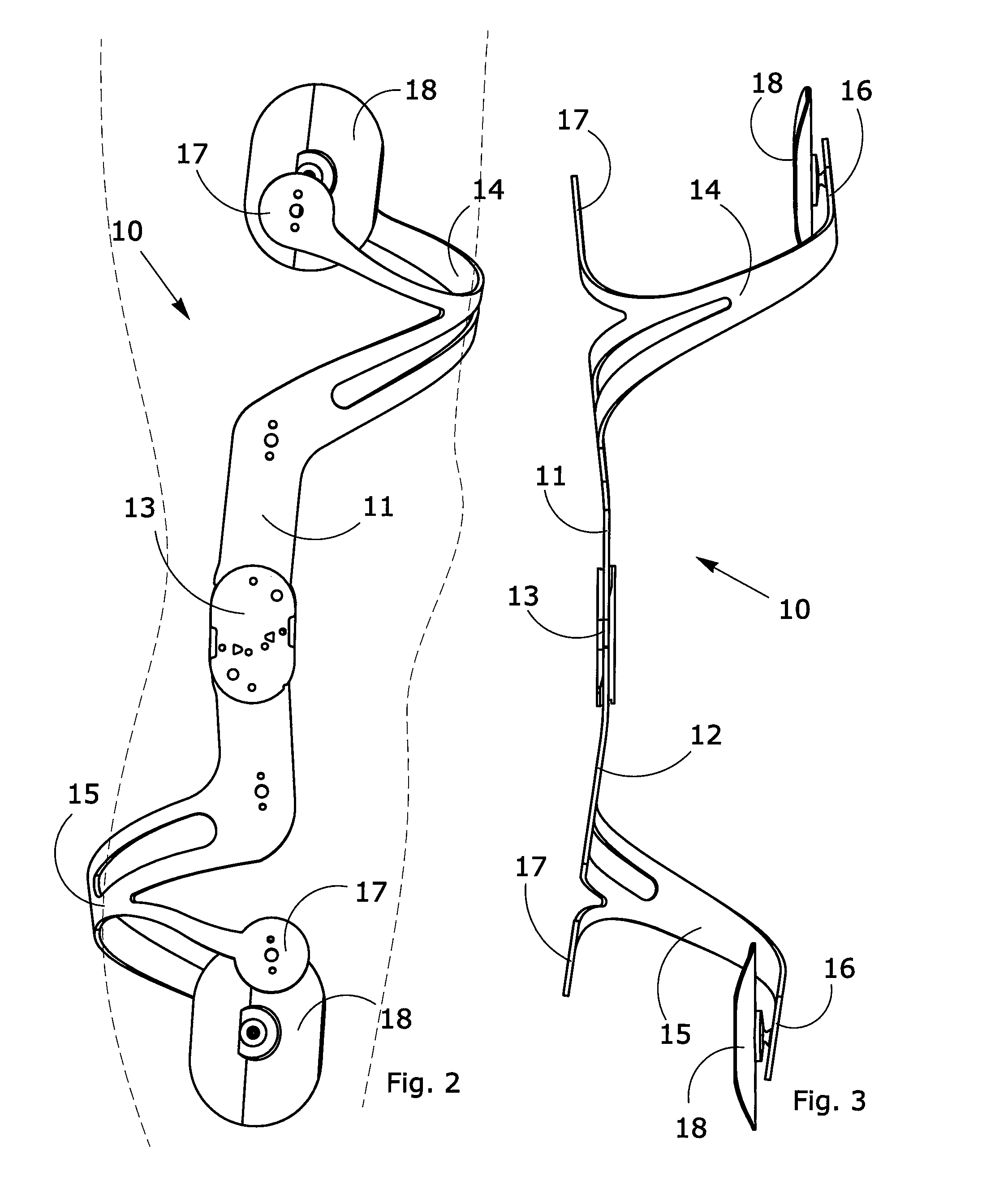 Knee brace with lightweight structure