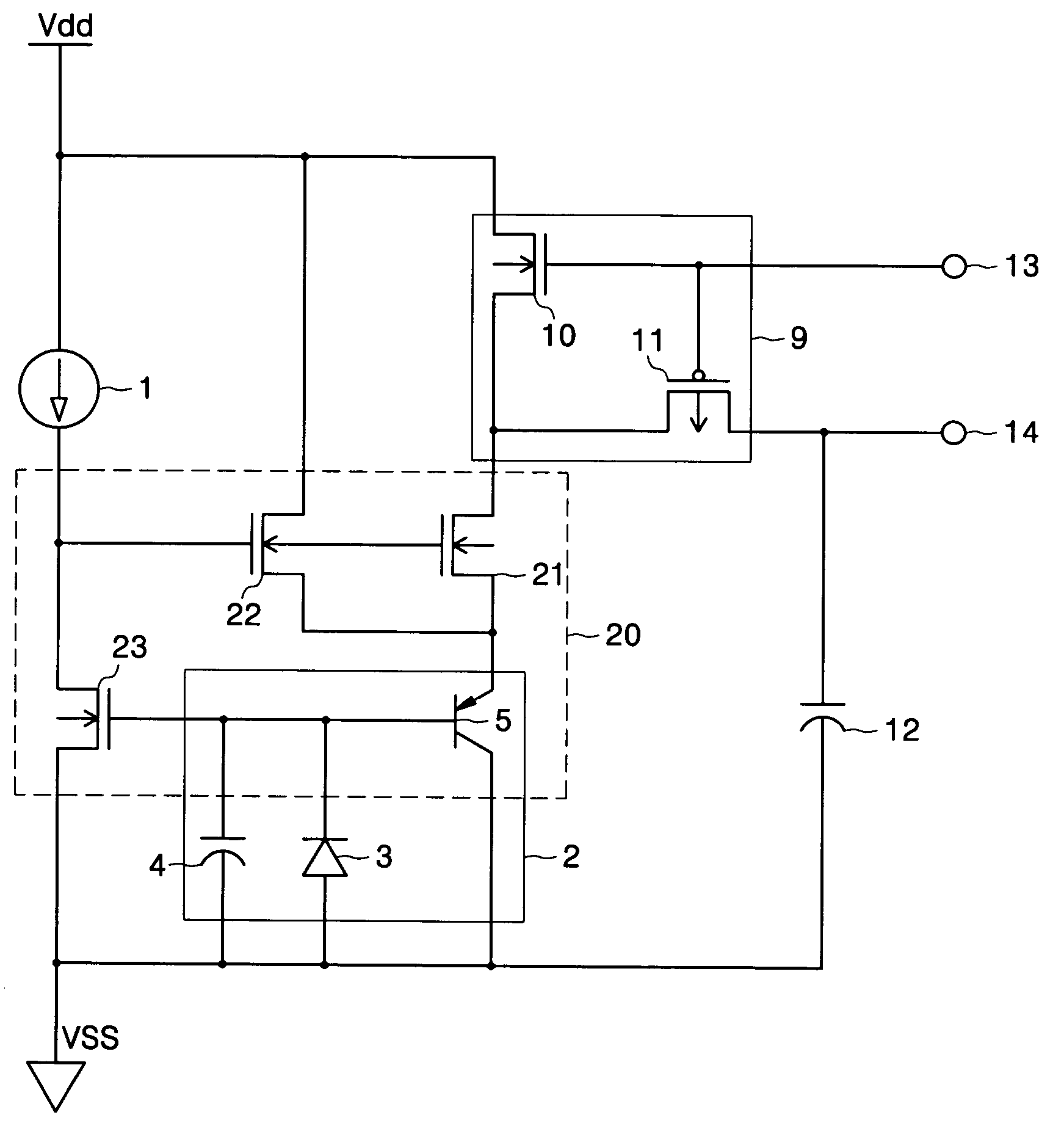 Photocurrent sensing circuit having stabilized feedback loop
