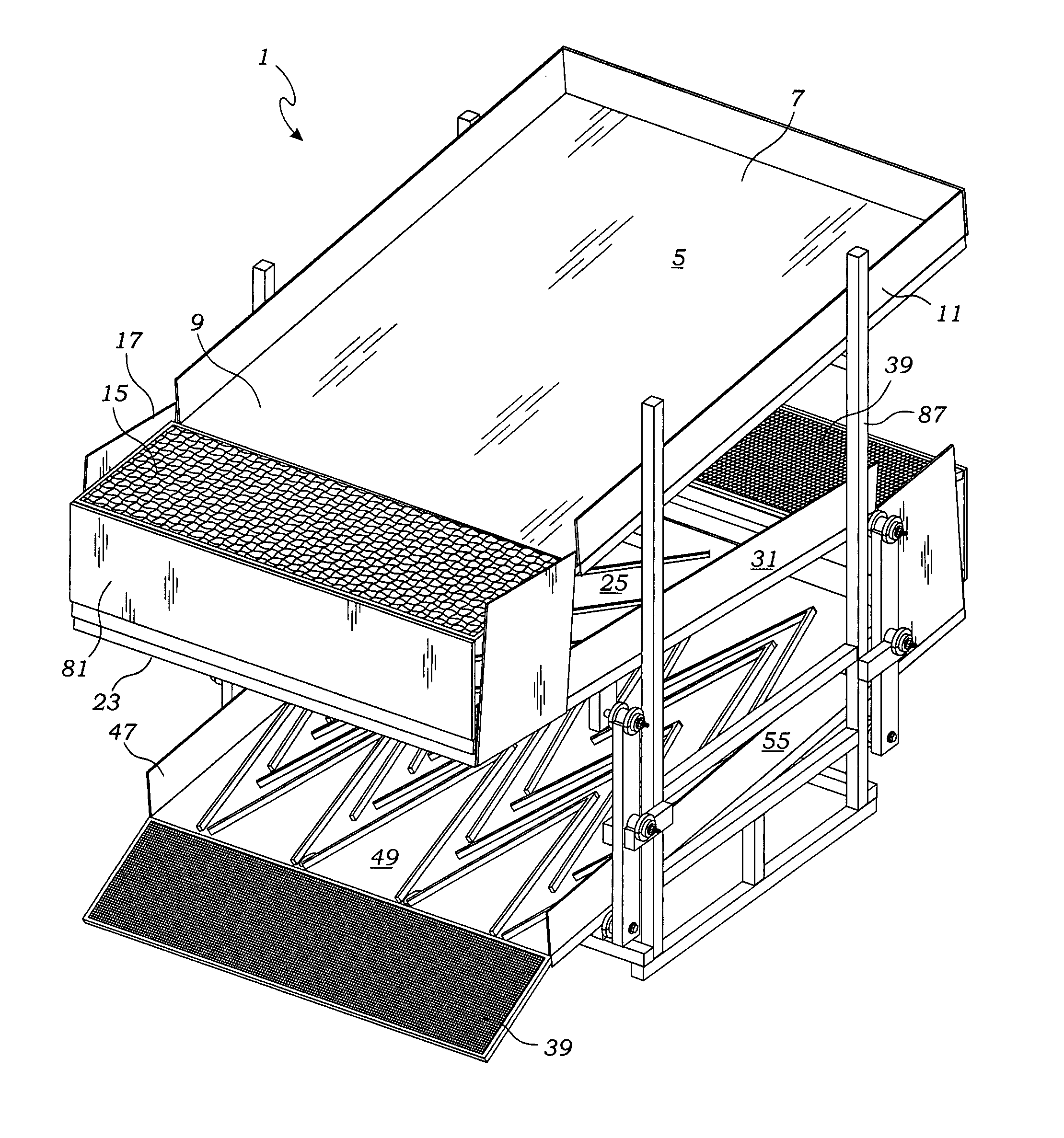 Sluice assembly for separating heavy particles from slurry