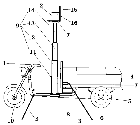 Special electric tricycle for fruit industry